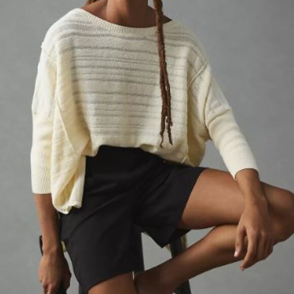 Pilcro Oversized Sweater Tunic XXS Beige Cotton Blend Longline Pullover - Picture 11 of 11